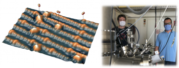 Oxygen configurations on TiO<sub>2</sub> and Martin Setvin (l) and Igor Sokolovic in the lab