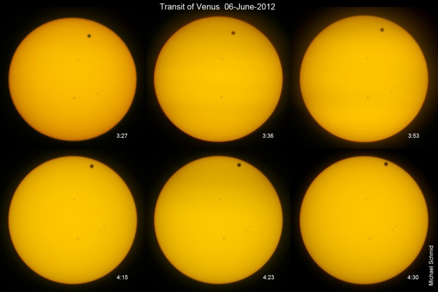Time series of the transit of Venus, 2012-June-06