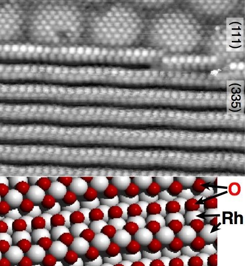 One-dimensional oxide on stepped rhodium